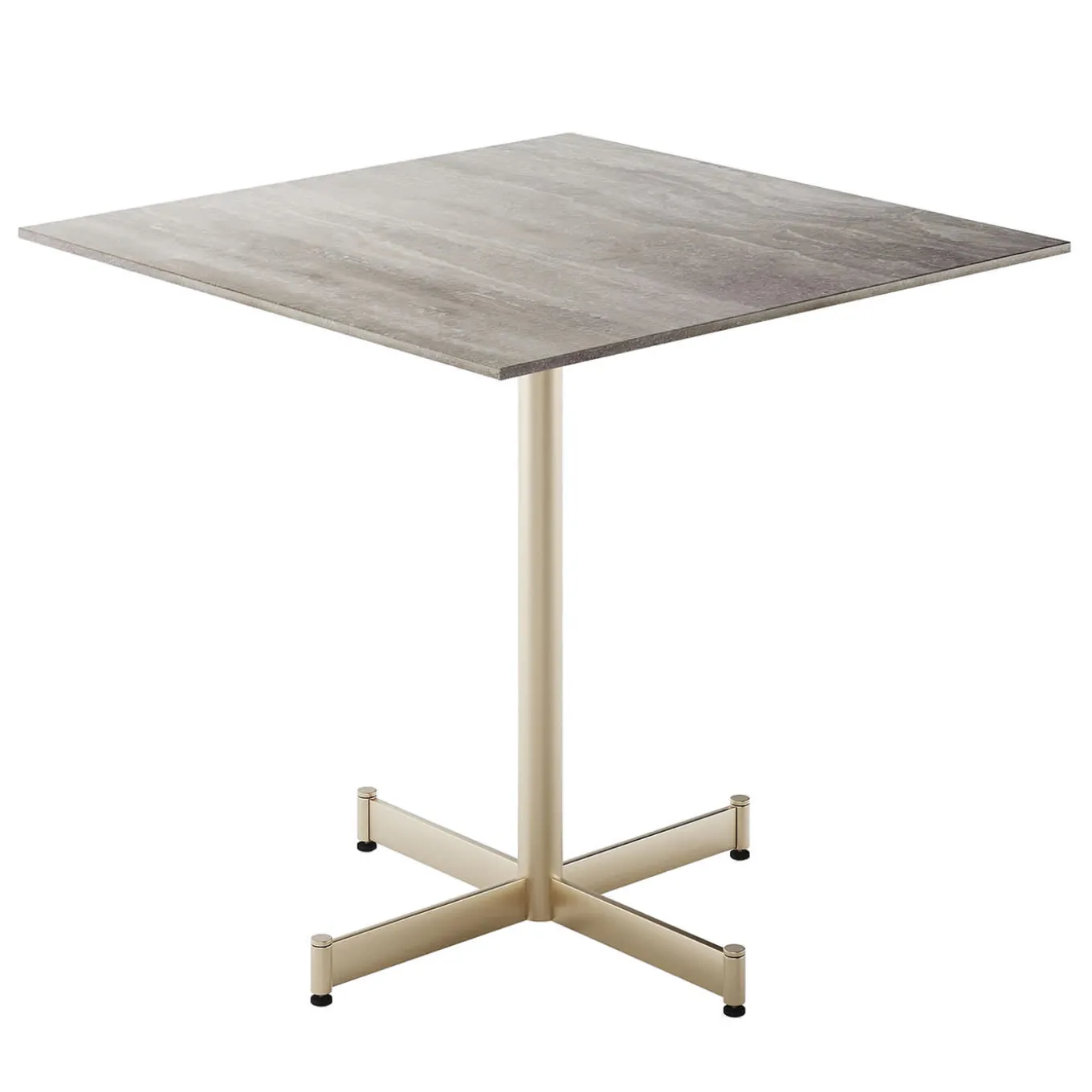 Fly Square Gray ceramic top & Champagne base Bistro Table by Braid Design Lab
