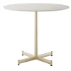 Fly Tall Round White ceramic top & Champagne base bistrot Table