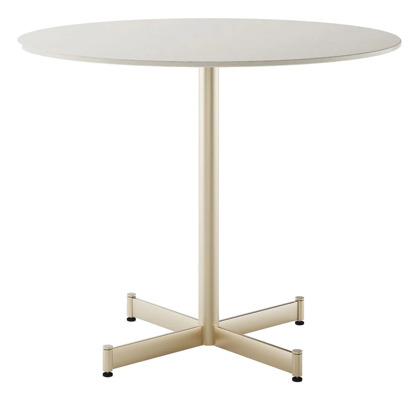 Fly Tall Round White ceramic top & Champagne base bistrot Table
