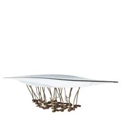 Foglia Table with Carrara Marble Top
