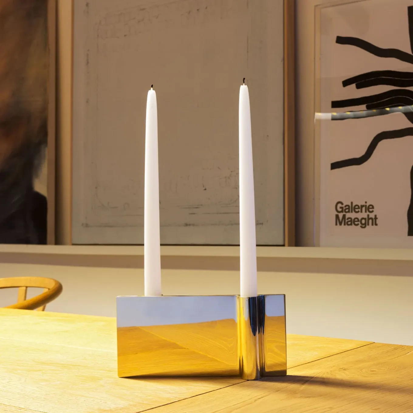 Folio Gold Candle Holder by Acconci-Bastiani