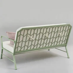 Forest Green and White Sofa by Officina Ciani in Stainless Steel