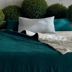 Forest Linen Blanket with Piping