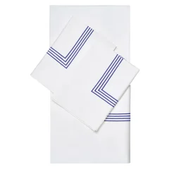 Four Generations White & Bright Blue US King Sheet Set