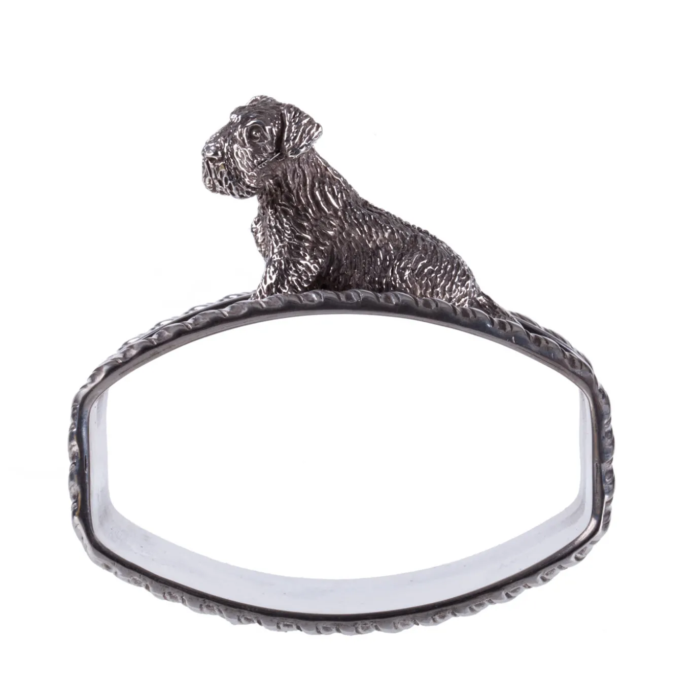 Fox Terrier Sterling Silver Napkin Holder
