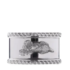 Fox Terrier Sterling Silver Napkin Holder