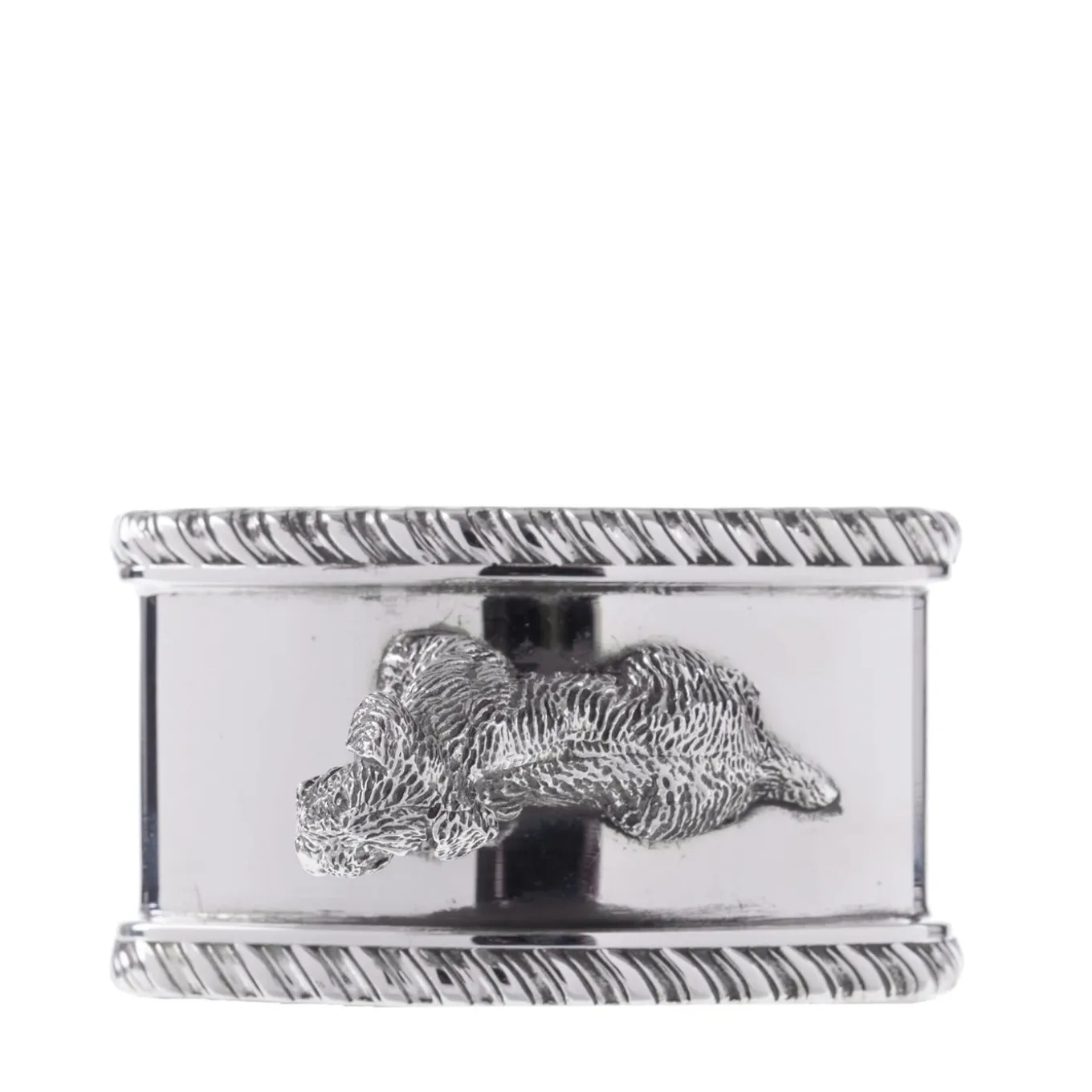Fox Terrier Sterling Silver Napkin Holder