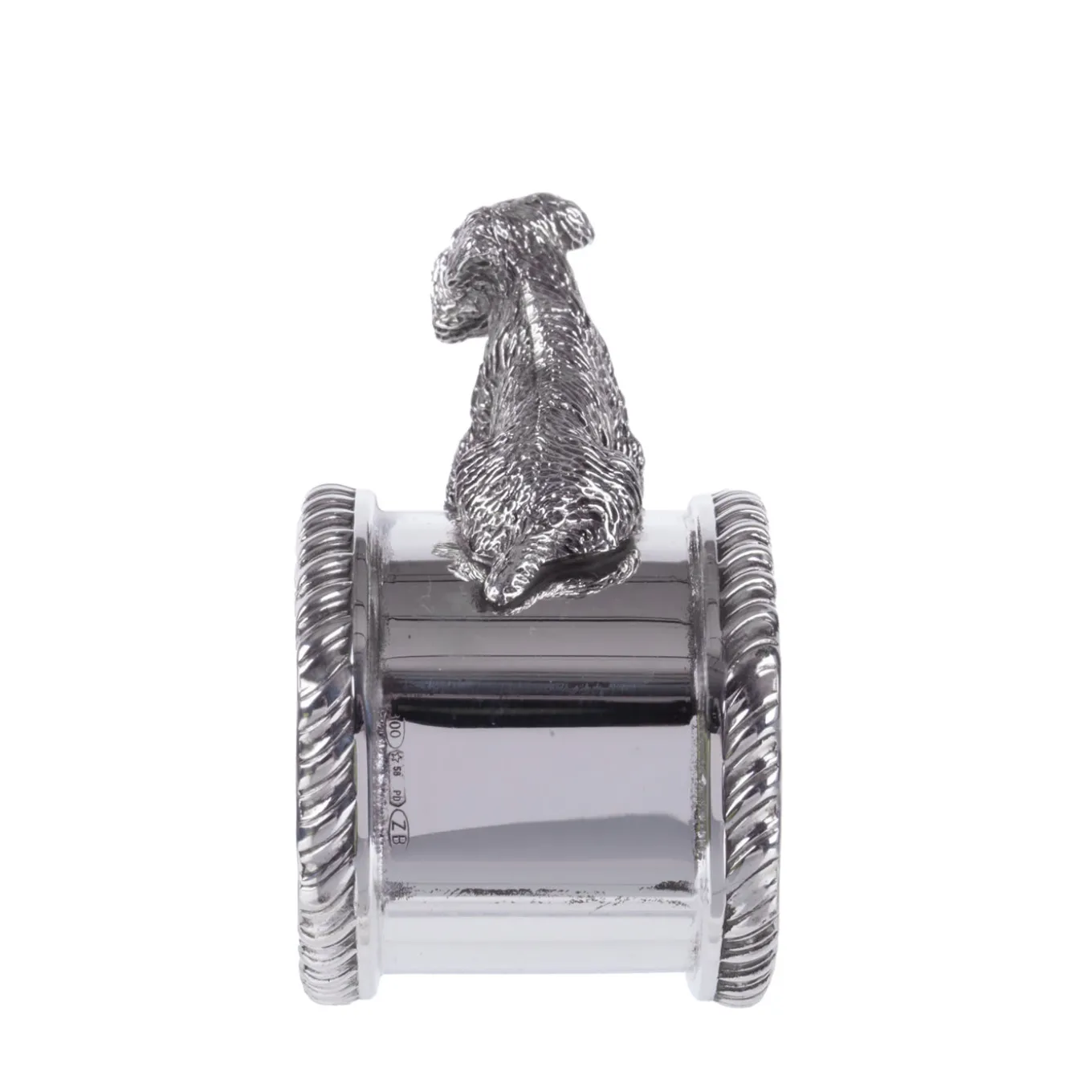Fox Terrier Sterling Silver Napkin Holder