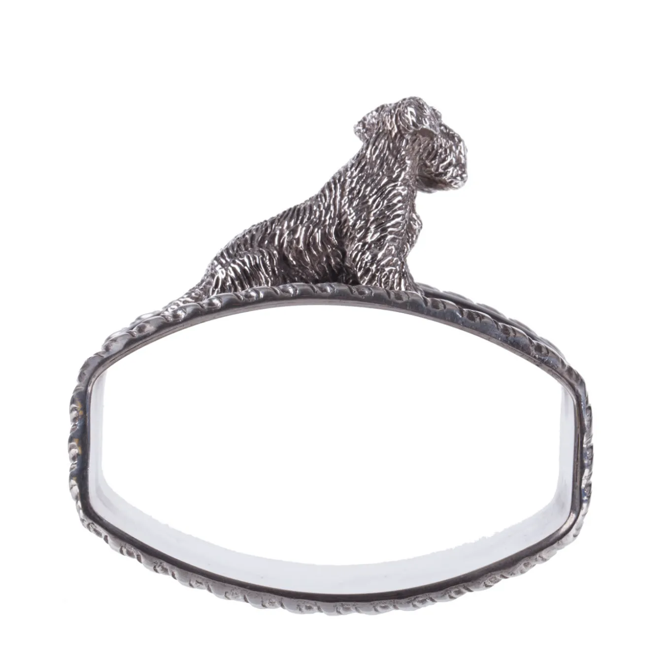 Fox Terrier Sterling Silver Napkin Holder