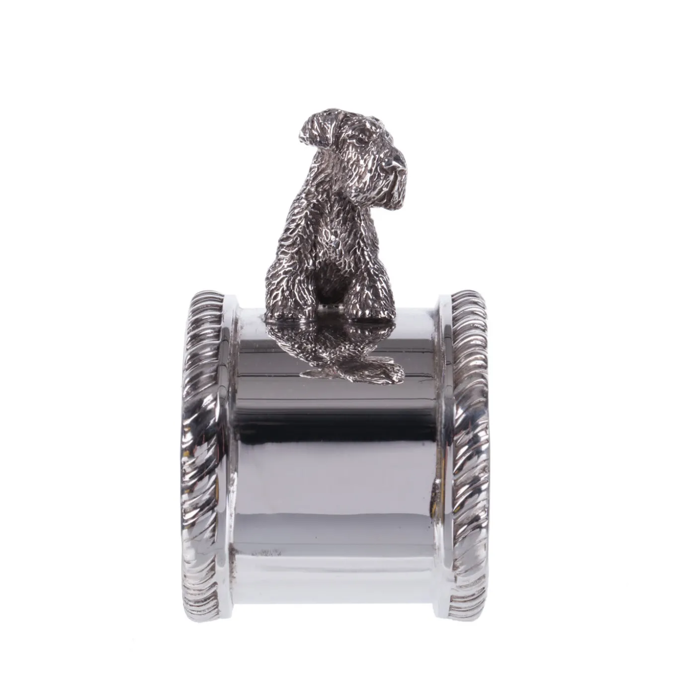 Fox Terrier Sterling Silver Napkin Holder