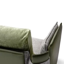 Foy Gray and Green Three-Seater Sofa by Baldessari & Baldessari
