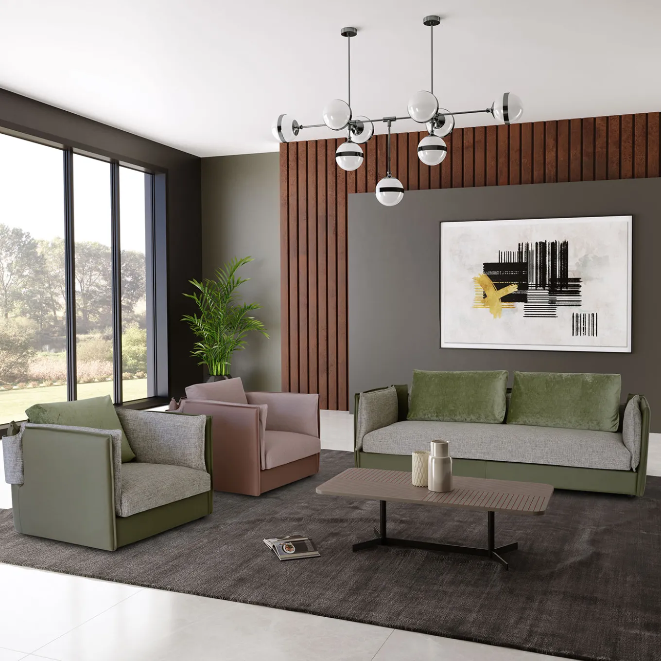 Foy Green Soft Armchair by Baldessari & Baldessari