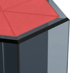 Frank 3 Smoked Grey Glass And Red Leather Side Table