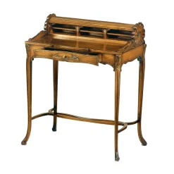 French Art Nouveau-Style Roll-Top Writing Desk