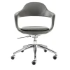 Frenchkiss Gray Leather Swivel Chair
