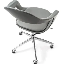 Frenchkiss Gray Leather Swivel Chair