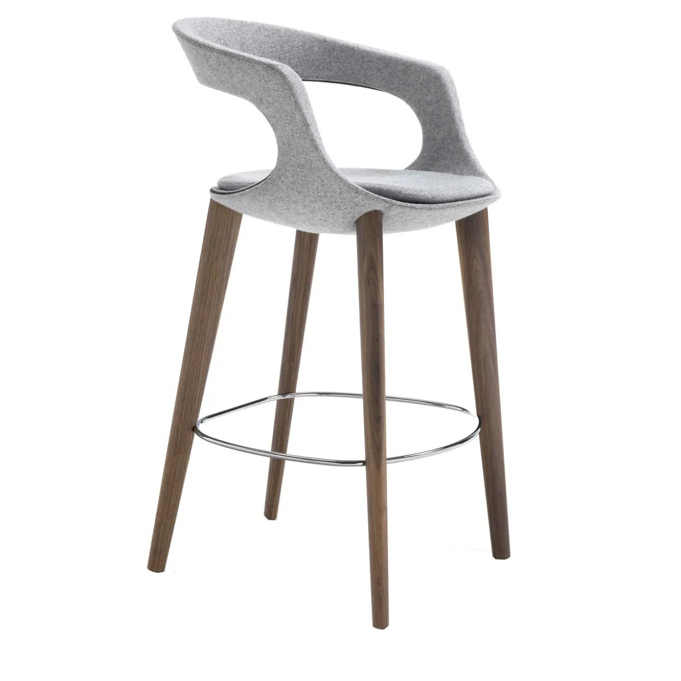 Frenchkiss Low-Back Counter Stool by Stefano Bigi