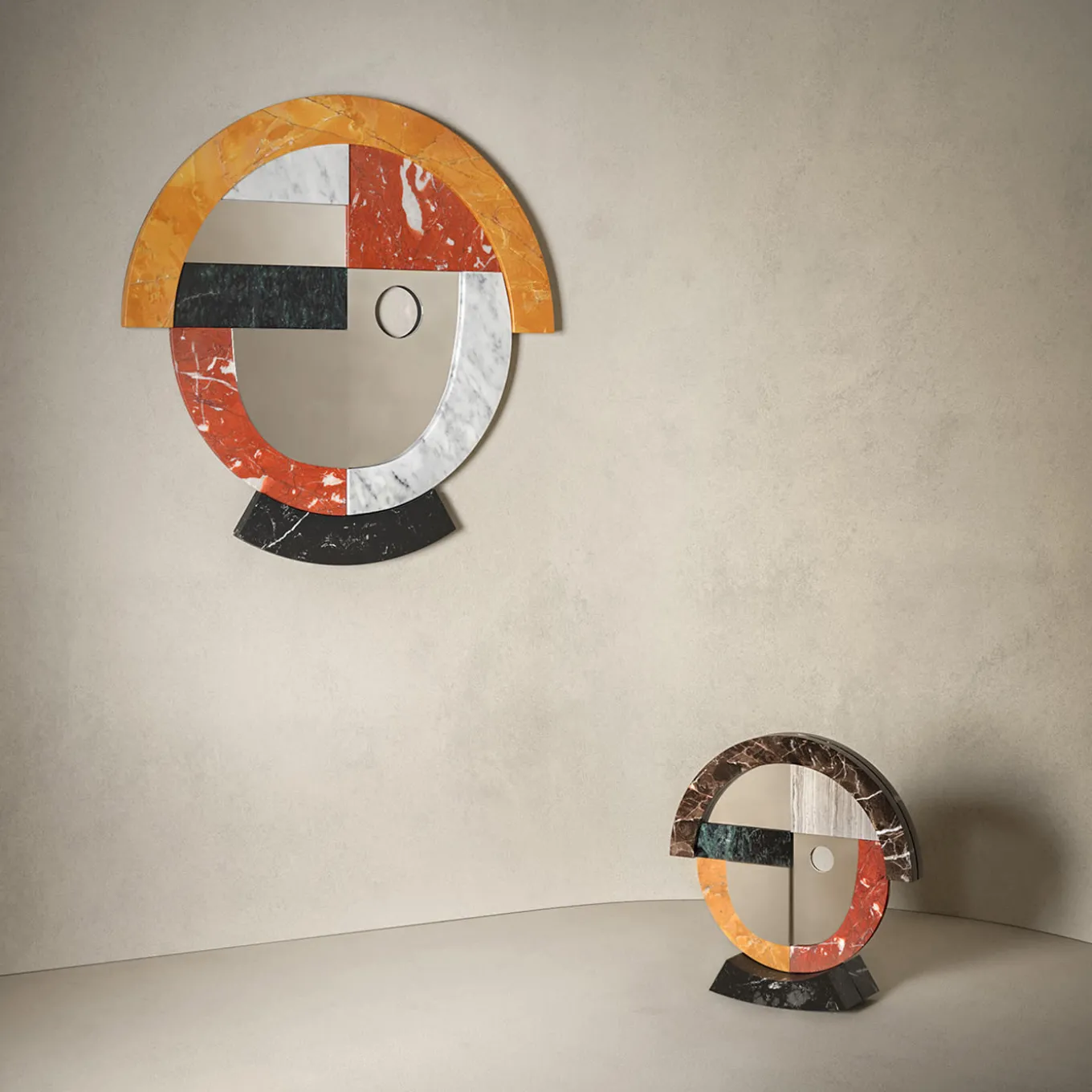 Friends Circle Polychrome Table Mirror