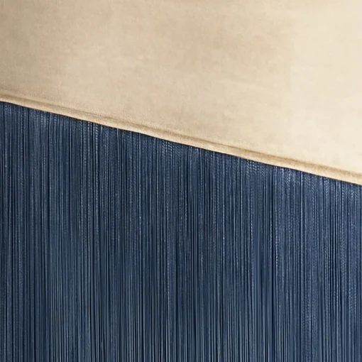 Fringed Beige & Blue Bench