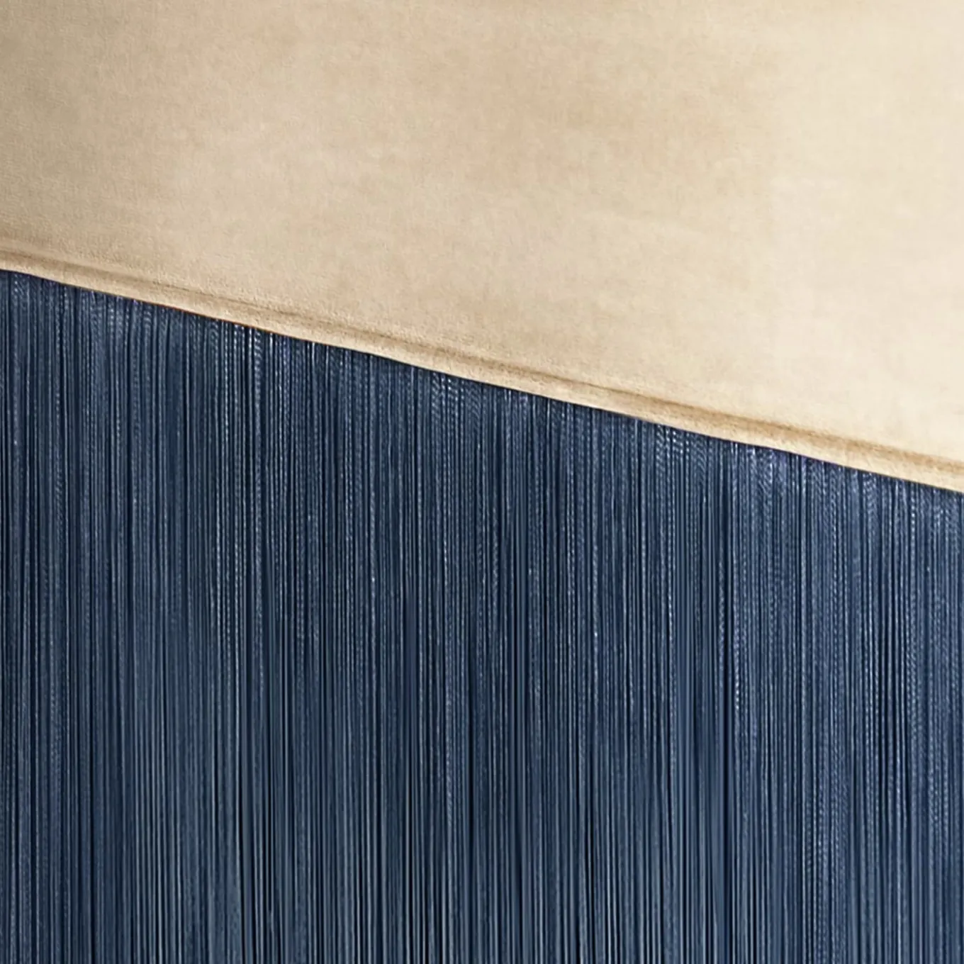 Fringed Beige & Blue Bench