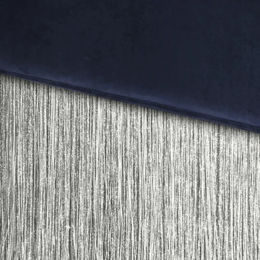 Fringed Blue & Silver Bench