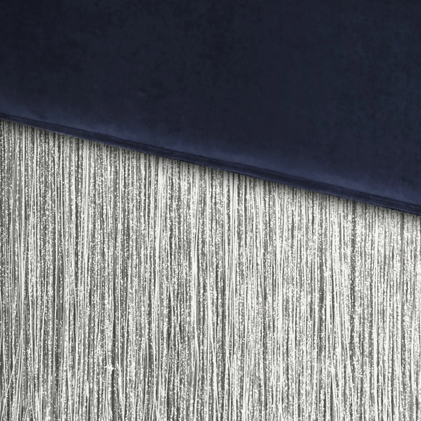Fringed Blue & Silver Bench