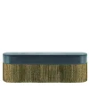 Fringed Blue, Golden & Green Bench