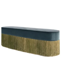 Fringed Blue, Golden & Green Bench