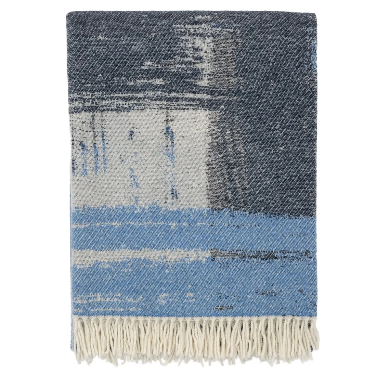 Fringed Brushstrokes-Effect Blanket