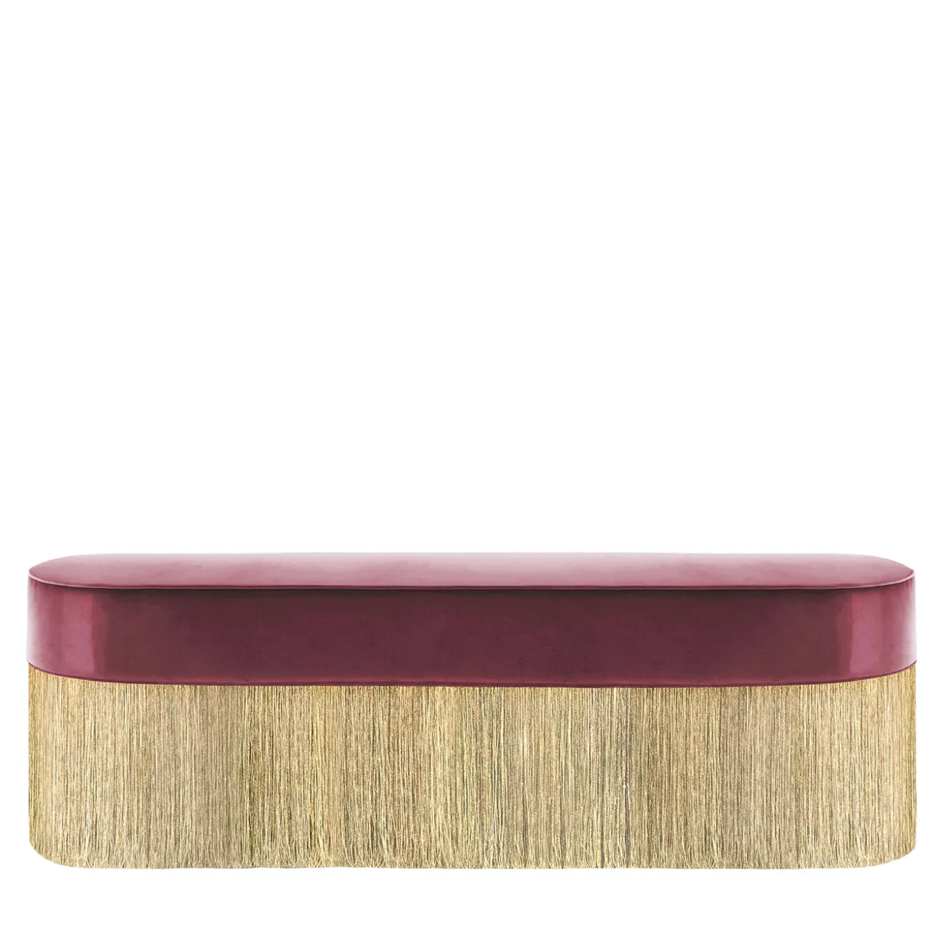 Fringed Burgundy & Golden Bench