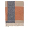 Fringed Intertwined-Patterned Orange Blanket