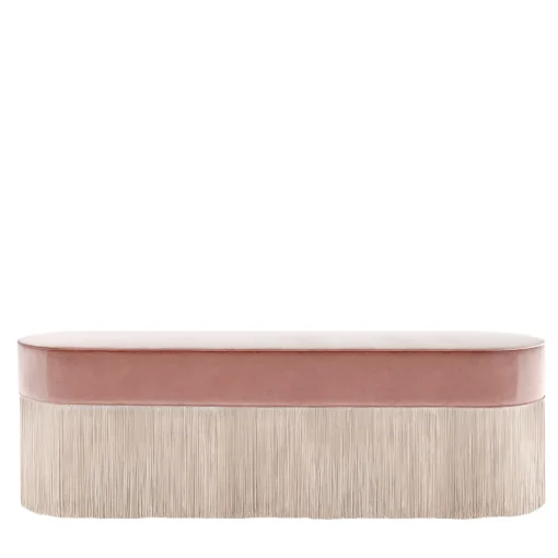Fringed Pink Two-Toned Bench