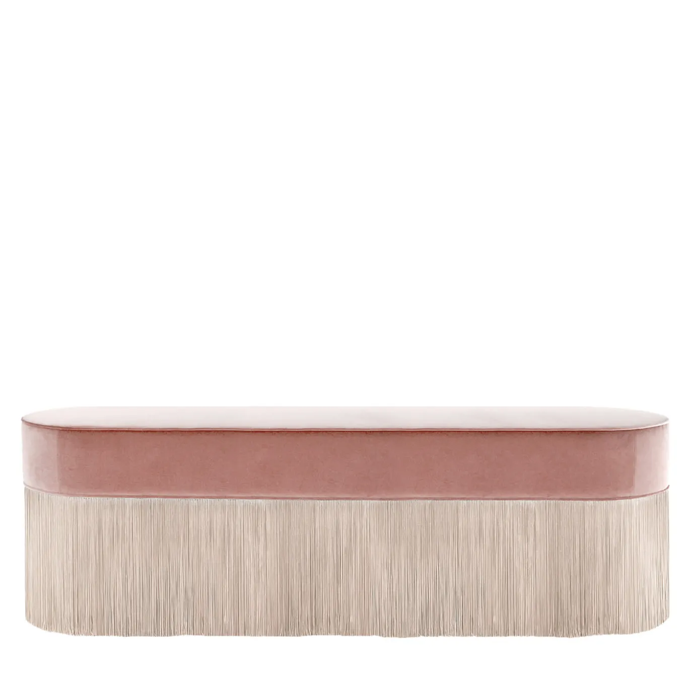 Fringed Pink Two-Toned Bench