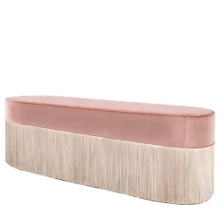 Fringed Pink Two-Toned Bench