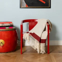 Fringed Red-Banded Blanket