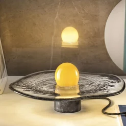 Full Moon Over High Water In Venice Murano Glass Table Lamp