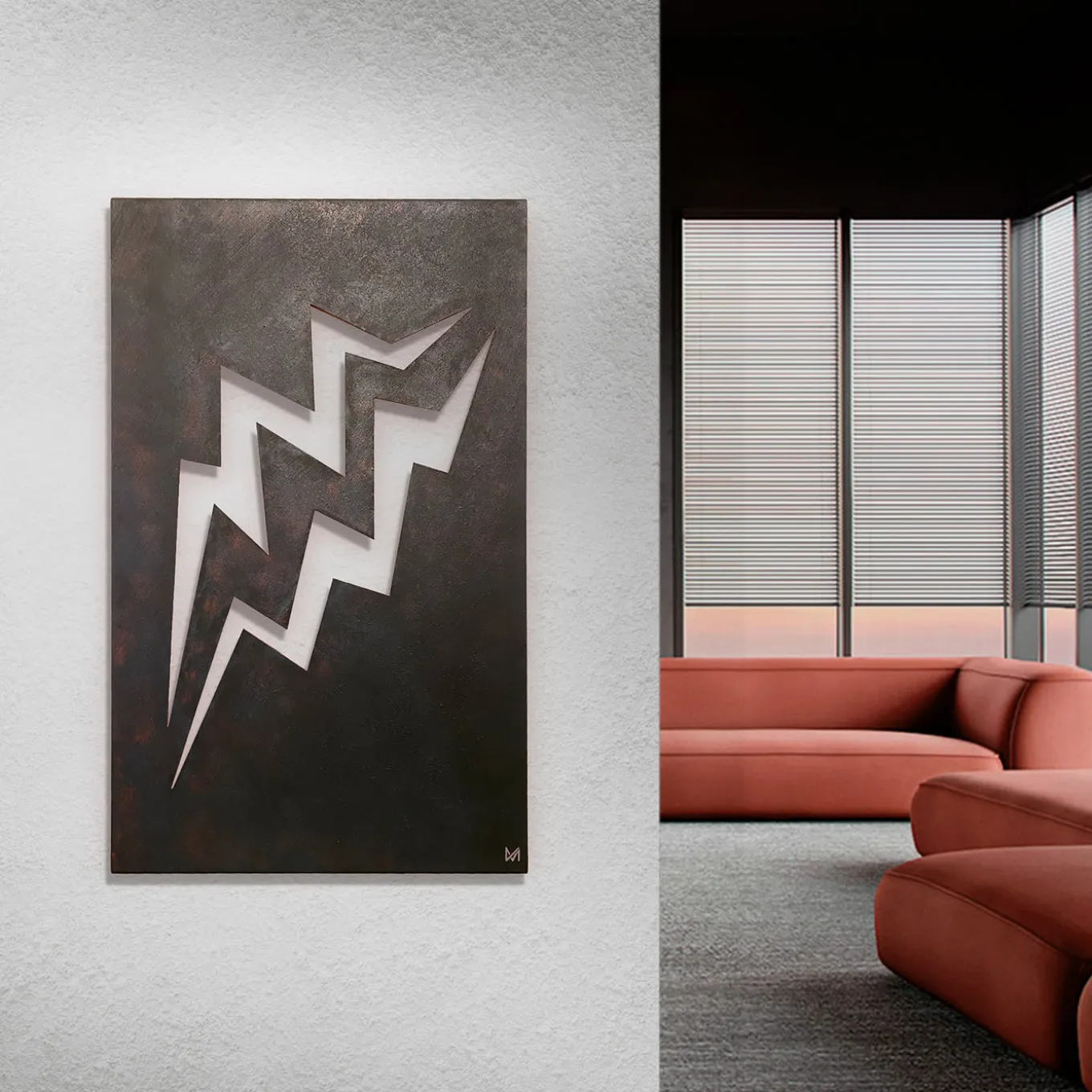 Fulmini Aluminum Sculpture Burn