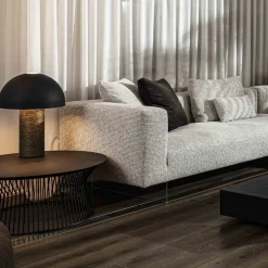 Fungo Black Metal & Bronze Brushed Resin Table Lamp