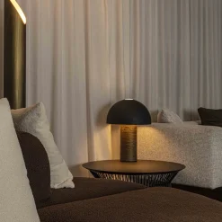 Fungo Black Metal & Bronze Brushed Resin Table Lamp