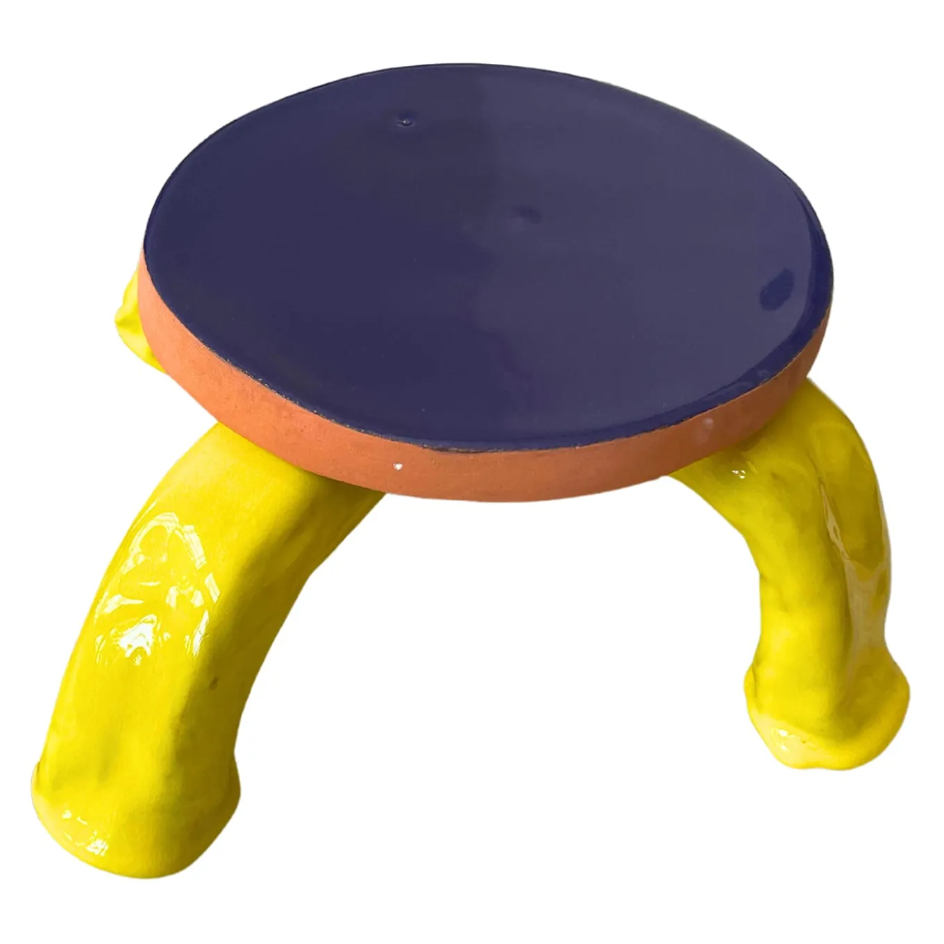Fungo Series Marine Blue and Cadmium Yellow Ceramic Foodstand