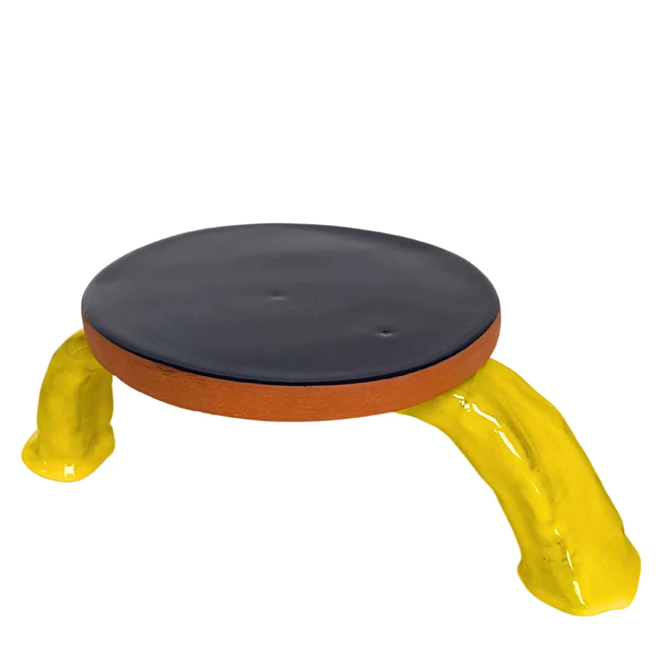 Fungo Series Marine Blue and Cadmium Yellow Ceramic Foodstand