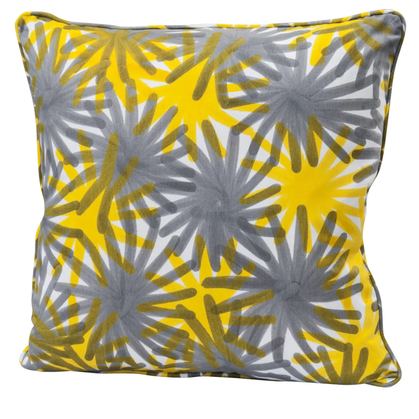 Fuochi Yellow and Grey Cushion