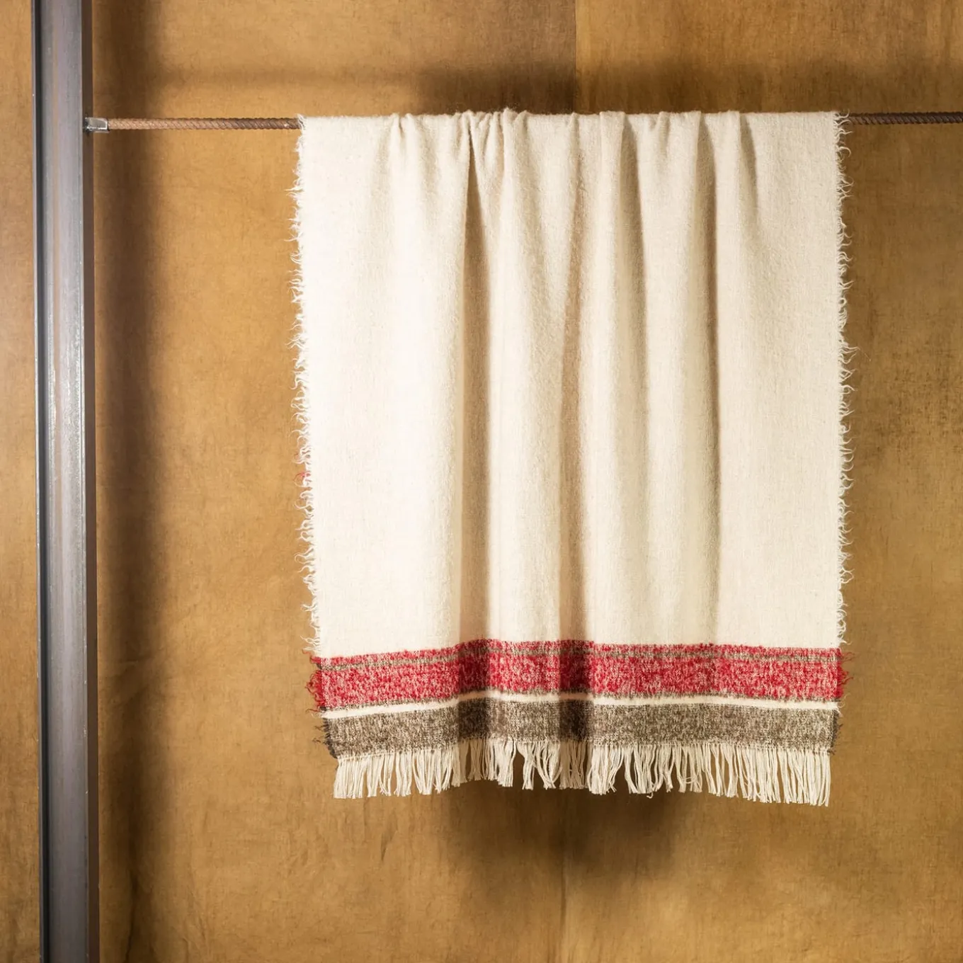 Futuro Fringed Striped Polychrome Blanket