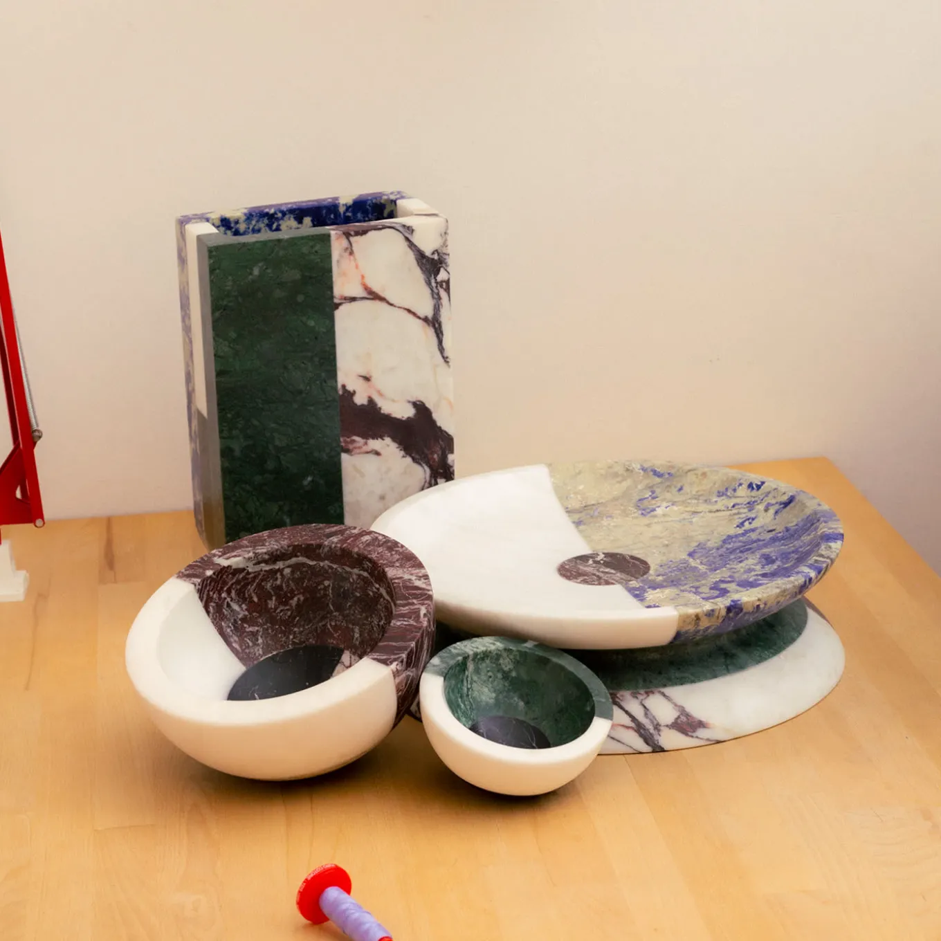 Gae Large Multicolor Marble Bowl by Arthur Arbesser