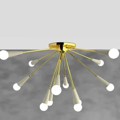 Galassia 12-Light White Metal & Brass Ceiling Lamp