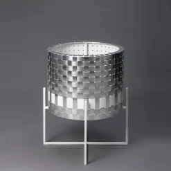 Galatea Silvery Metal Cachepot