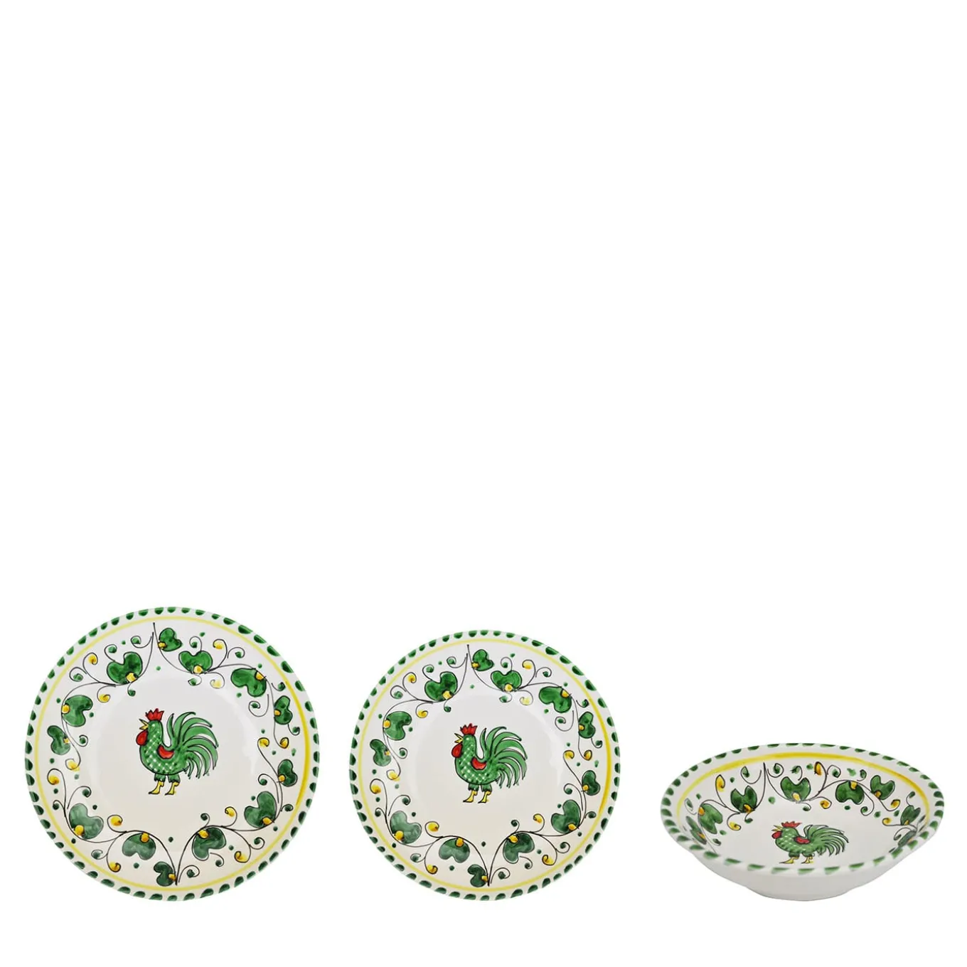 Galletto Green Set of 18 Plates