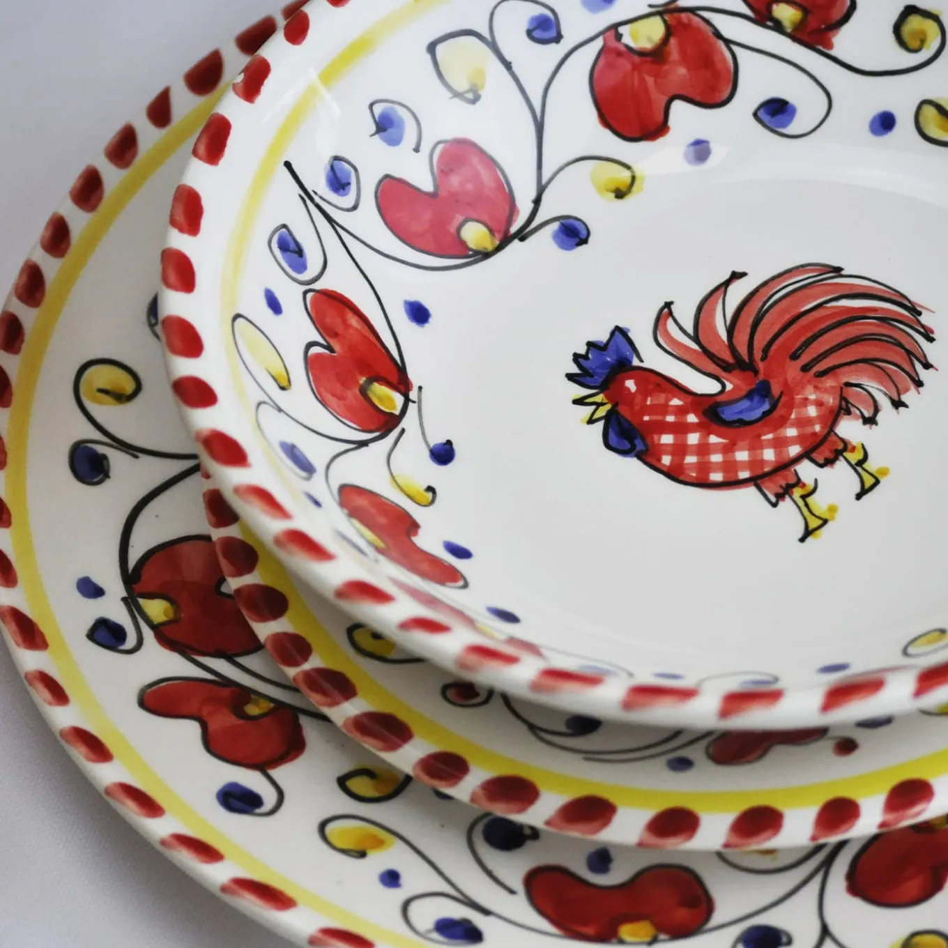 Galletto Red Set of 18 Plates