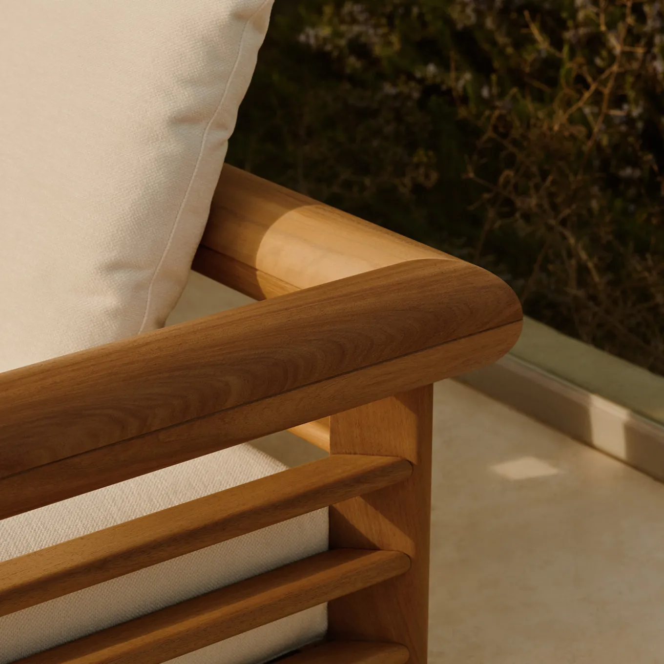 Galloway White Vivienne Fabric Angular Outdoor Sofa