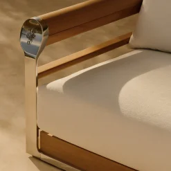 Galloway White Vivienne Fabric Angular Outdoor Sofa
